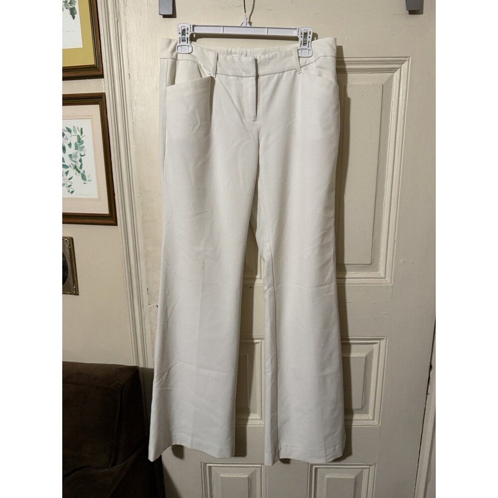New York & Company Stretch White Bootcut Dress Pants Size 4 Career Trousers